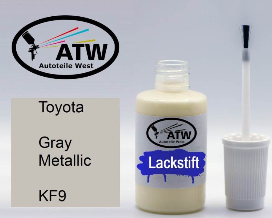 Toyota, Gray Metallic, KF9: 20ml Lackstift, von ATW Autoteile West.